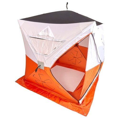 Палатка для рыбалки двухместная NORFIN Fishing Hot Cube 147x147x167см, бело-оранжевый