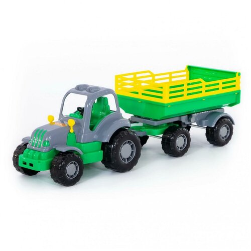 Трактор с прицепом №2 Крепыш детский пластмассовый трактор с поднимающимся прицепом крепыш 43 5 см