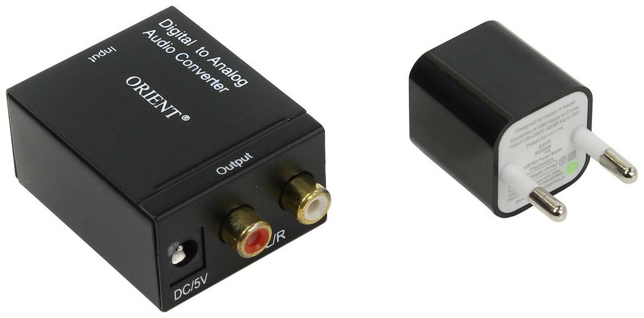 Конвертер аудио сигнала Orient DAC0202N Digital to Analog (Optical/Coaxial In 2xRCA Out)