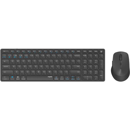 Комплект клавиатура+мышь Rapoo 9700М DARK GREY серый/серый (14521)