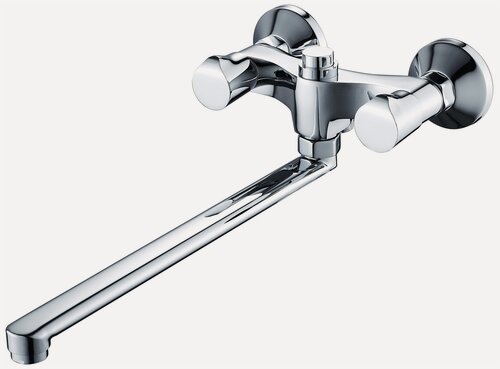 Изображение товара Смеситель на ванну Diadonna D80-223358 с длинным плоским изливом, керамические кран-буксы, хром