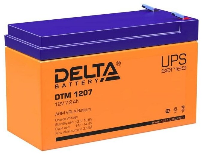 Аккумулятор UPS 12В 7.2А. ч Delta DTM 1207