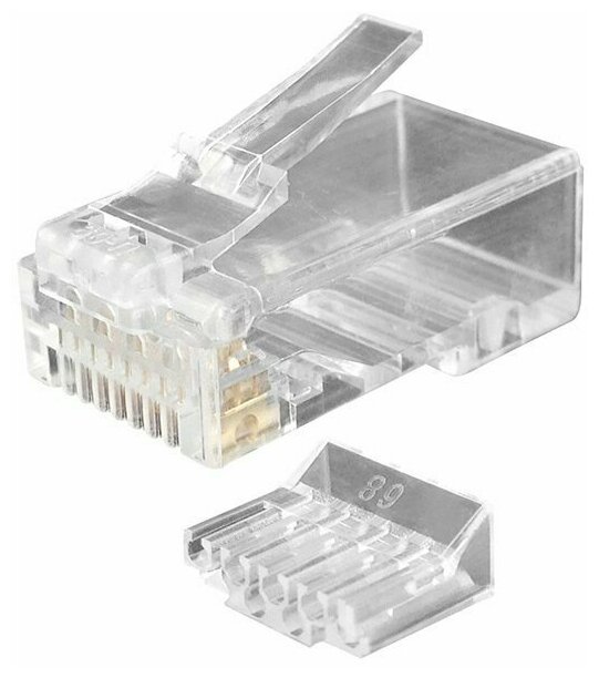 Коннектор Hyperline (PLUG-8P8C-UV-C6-100) UTP кат.6 RJ45 прозрачный (упак:100шт)