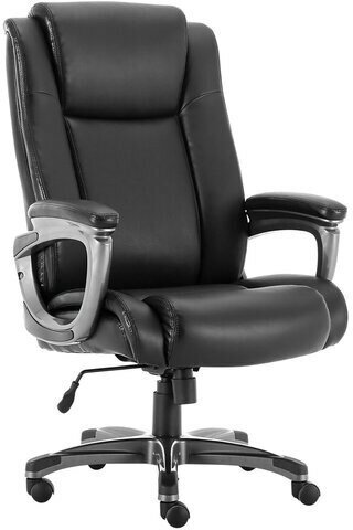 Кресло офисное BRABIX PREMIUM "Solid HD-005", нагрузка до 180 кг, рециклированная кожа, черное, 531941