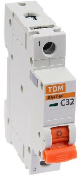 TDM ELECTRIC Выключатель автоматический TDM ВА47-60, 1п, 32 А, 6 кА, C, SQ0223-0080