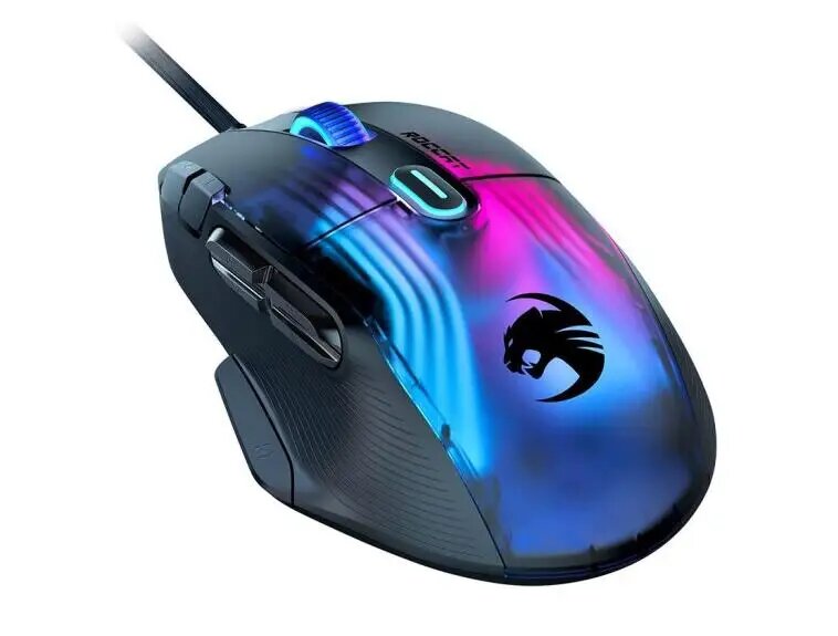 ROCCAT KONE XP/воздушная проводная/беспроводная игровая мышь, 16,8 миллионов 3D RGB геймерских мышей, 19000 точек на дюйм, wired black