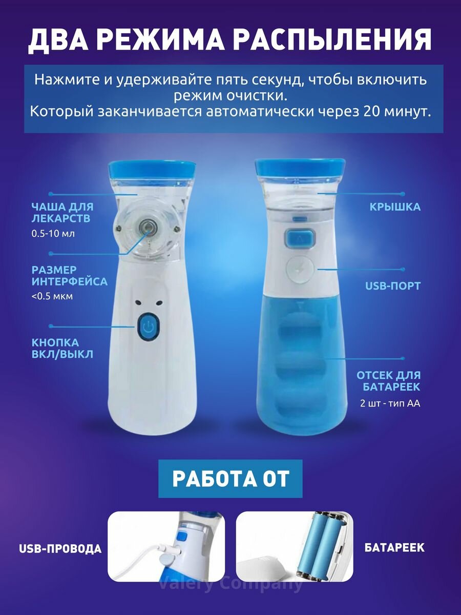 Картинки Ингалятор для детей и взрослых портативный бесшумный