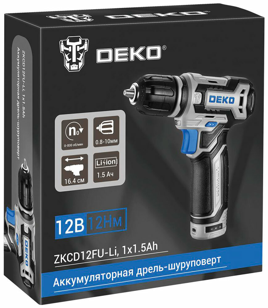 Аккумуляторная дрель-шуруповерт Deko - фото №7