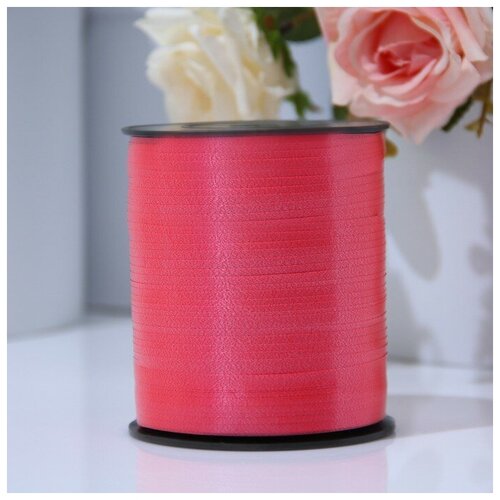 Лента для декора и подарков 0,5 см х 500 м, красная