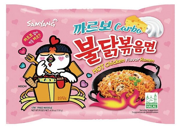 Лапша быстрого приготовления Samyang курица-карбонара острая, 130 г