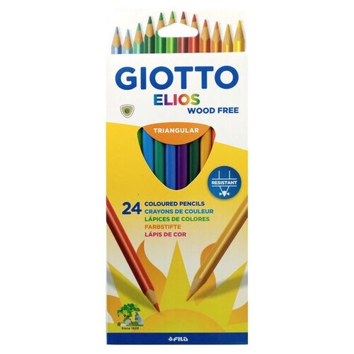 GIOTTO Цветные карандаши Elios 24 цвета (275900), 24 шт. карандаши набор 12 цв giotto джиотто elios tri цветные пластиковые карандаши