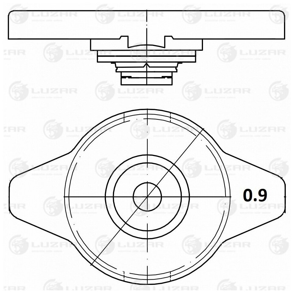 Крышка радиатора Toyota; Mitsubishi; Suzuki; Mazda 0.9 bar (мал. клапан) Luzar