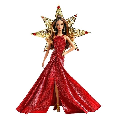 Кукла Barbie 2017 Holiday Doll (Барби Праздничная 2017 шатенка)