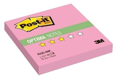 Блок самоклеящийся бумажный 3M Post-it Original R330-ONP Осень 7100041086 76x76мм 100 листов неон розовый
