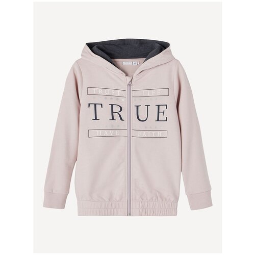 фото Name it, джемпер-толстовка для девочки, цвет: серо-розовый, размер: 116