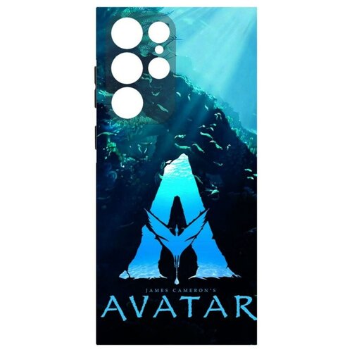 Чехол-накладка Krutoff Soft Case Аватар - Цветное лого для Samsung Galaxy S22 Ultra (S908) черный
