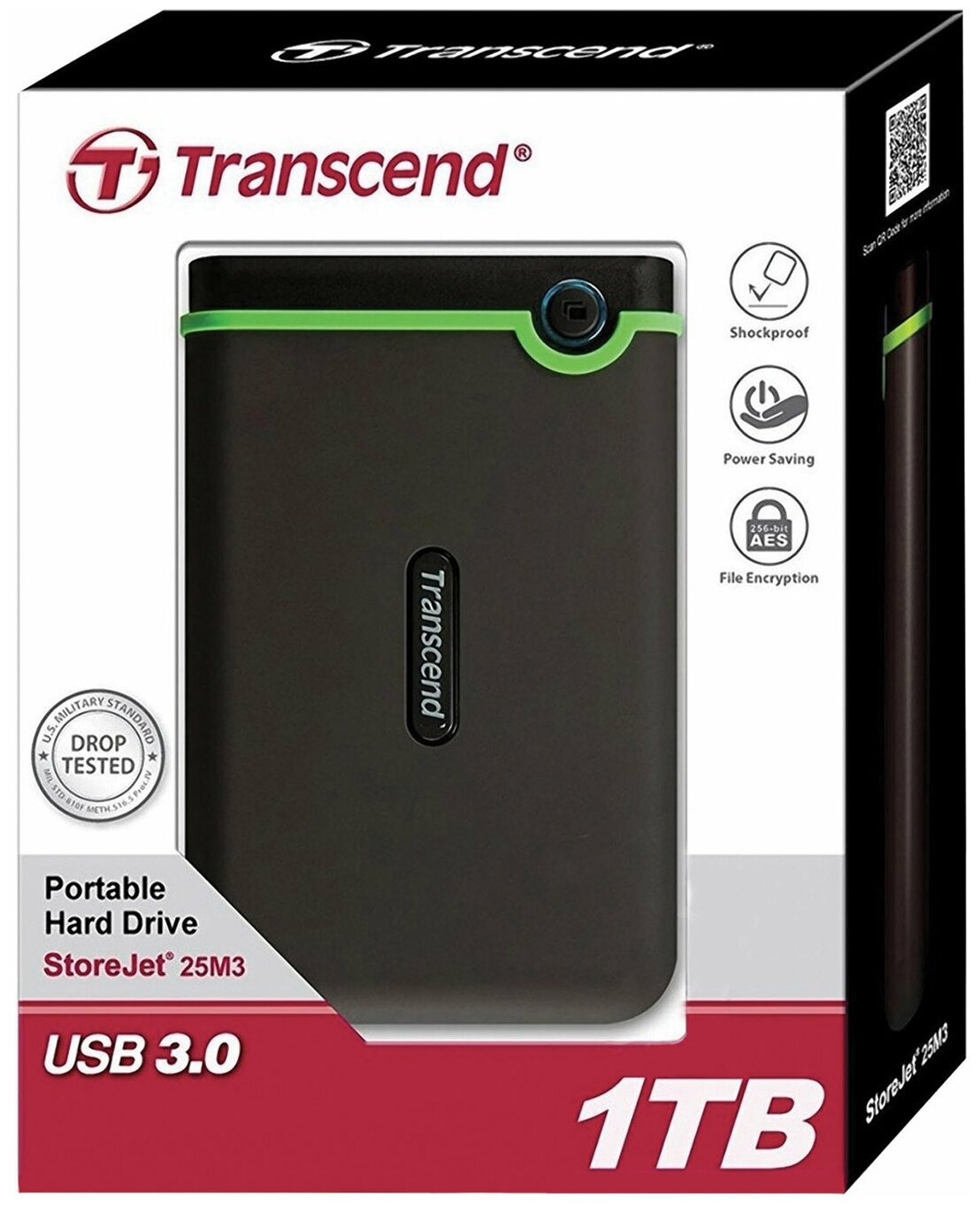 Внешний жесткий диск TRANSCEND StoreJet 25M3S 1TB 25" USB 30 серый TS1TSJ25M3S