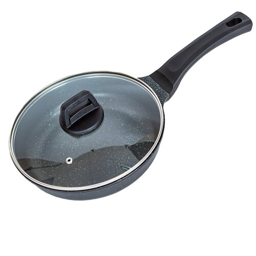 Сковорода с крышкой Fusion, многослойное антипригарное покрытие Space Hexagon, литой алюминий, коллекция Meteorite, 22 см