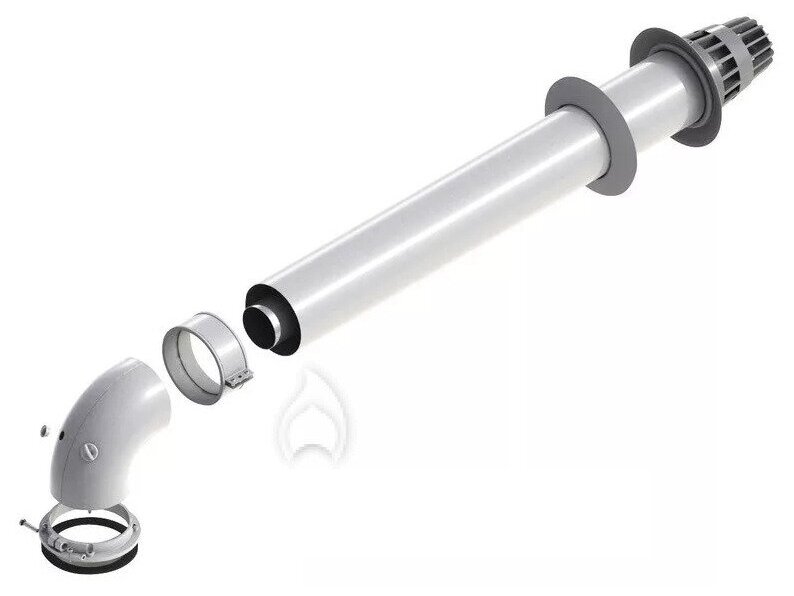 фото 7747380027 Дымоход концентрический DN 60/100 х 810 мм, горизонтальный коаксиальный комплект Buderus