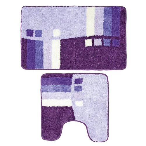 фото Комплект ковриков Milardo 490PA58M13, 50х80 см, 50х50 см фиолетовый