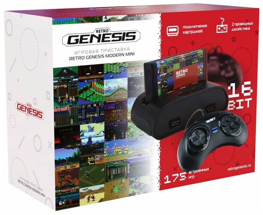 Игровая консоль RETRO GENESIS Modern 175 игр, два джойстика, Mini, черный - фото №20