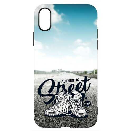 Чехол-накладка Krutoff Soft Case Кроссовки мужские Уличный стиль для iPhone X/Xs черный чехол накладка krutoff soft case кроссовки мужские уличный стиль для iphone 12 pro max черный