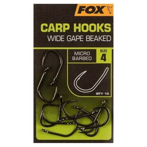 Крючки Fox Carp Hooks Wide Gape 10шт Size 2 2021