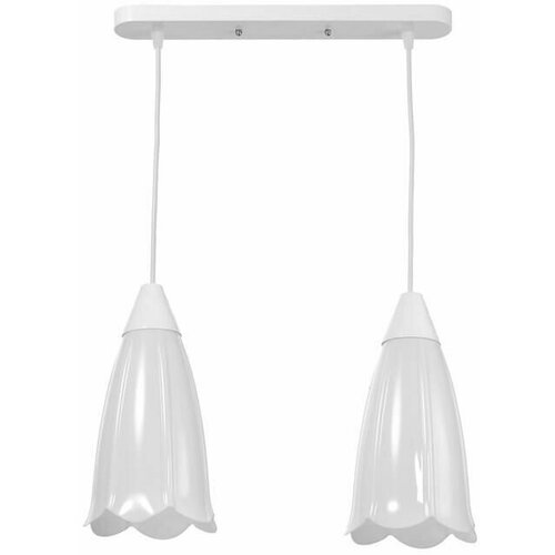 Светильник подвес 2 плафона Е27 белый d14 h30см основание металлическое белое