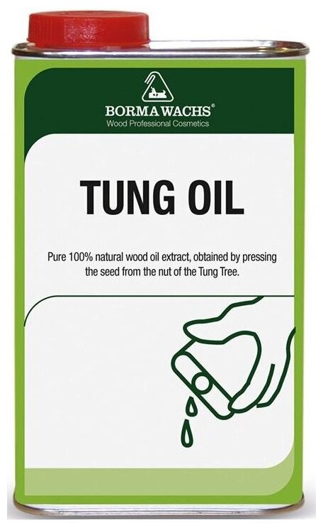 Borma Wachs Tung Oil Масло тунговое для обработки деревянных поверхностей, бесцветный (1л)