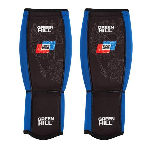 Защита голень Green Hill SIU-6373 Союз ММА Blue (L) mmr 0027 перчатки mma cage синие green hill синий s