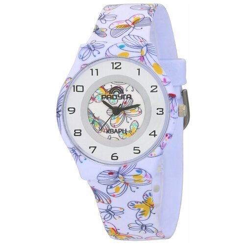 Часы наручные женские Радуга 209 белые бабочки. Сверхтонкий корпус и мягкий прочный ремешок.Для стильных девушек.