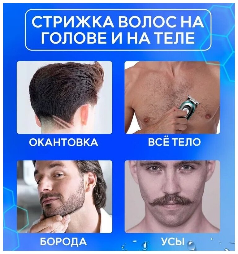 Профессиональная машинка триммер для стрижки волос HAIR CLIPPER. Триммер для бороды и усов. Универсальный с LED дисплеем SOKANY SK-LF-9925 - фотография № 2