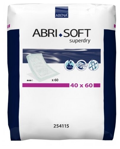 Пеленки Abena Abri-Soft Superdry 254115, 40 х 60 см (60 шт.)