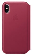 Чехол Apple Folio кожаный для iPhone X, berry