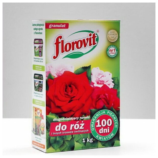 Удобрение гранулированное FLOROVIT пролонгированного действия, для роз и других цветущих кустарников, 1кг - фотография № 3