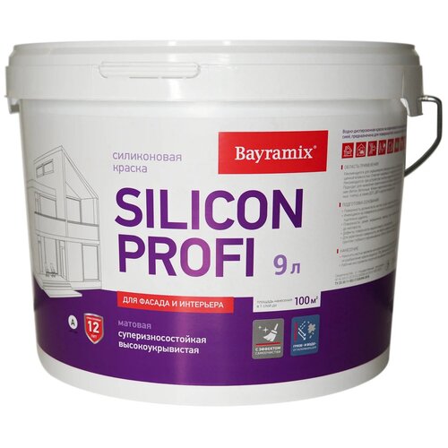 bayramix silicate profi силикатная фасадная краска для минеральных оснований Краска фасадная Bayramix Silicon Profi база А 9 л