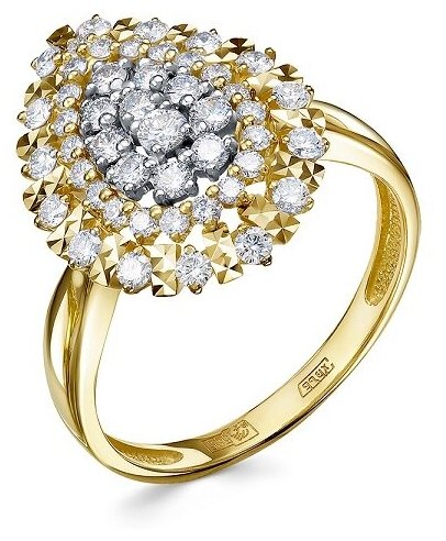 Кольцо Бриллианты Костромы, белое золото, 585 проба, бриллиант, размер 18, белый
