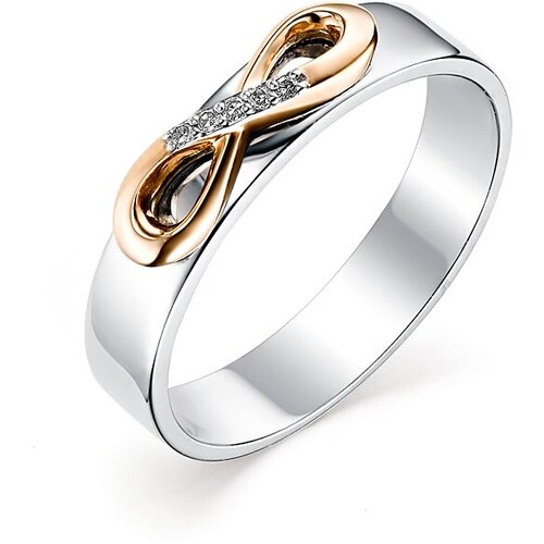 фото Серебряное кольцо алькор с золотой накладкой и бриллиантом 01-0654/000б-00 diamant-online