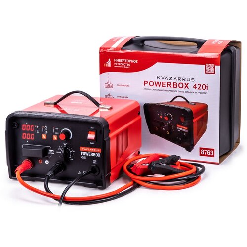 Инверторное пуско-зарядное устройство Foxweld KVAZARRUS POWERBOX 420I с таймером в пластиковом кейсе 8763 2617900₽