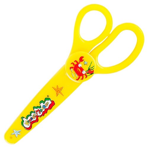 Каляка-Маляка Ножницы детские с пластиковым чехлом 100 мм желтый