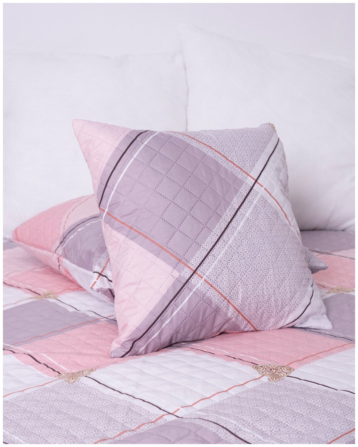 фото Чехол декоративный, Наволочка декоративная, Полисатин, чехол стеганный, ультрастеп, Вселенная текстиля, № 4111 50х70 см