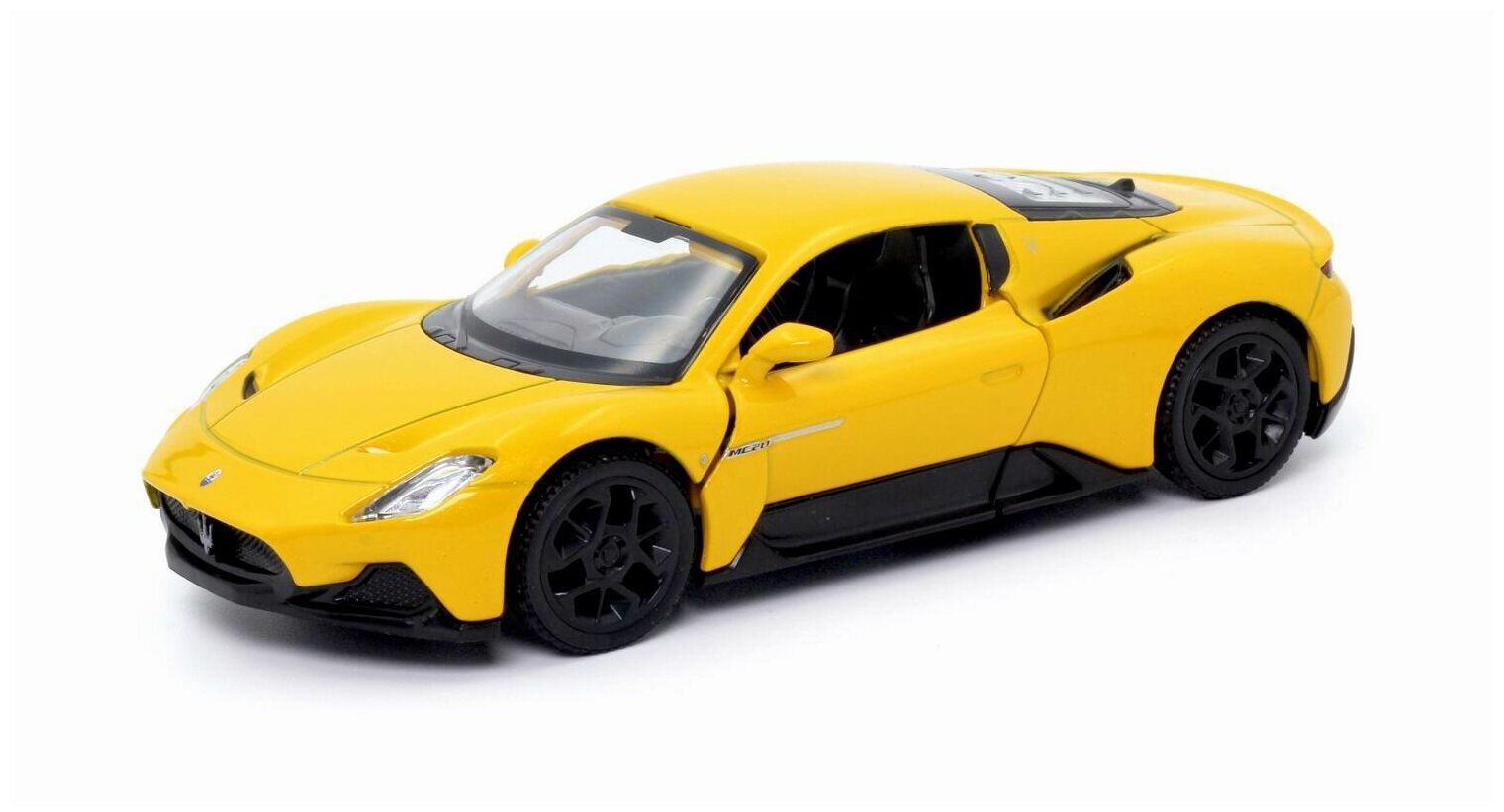 Машина металлическая RMZ City серия 1:32 Maserati MC 2020, инерционный механизм, двери открываются, желтый цвет. 554982S-Y