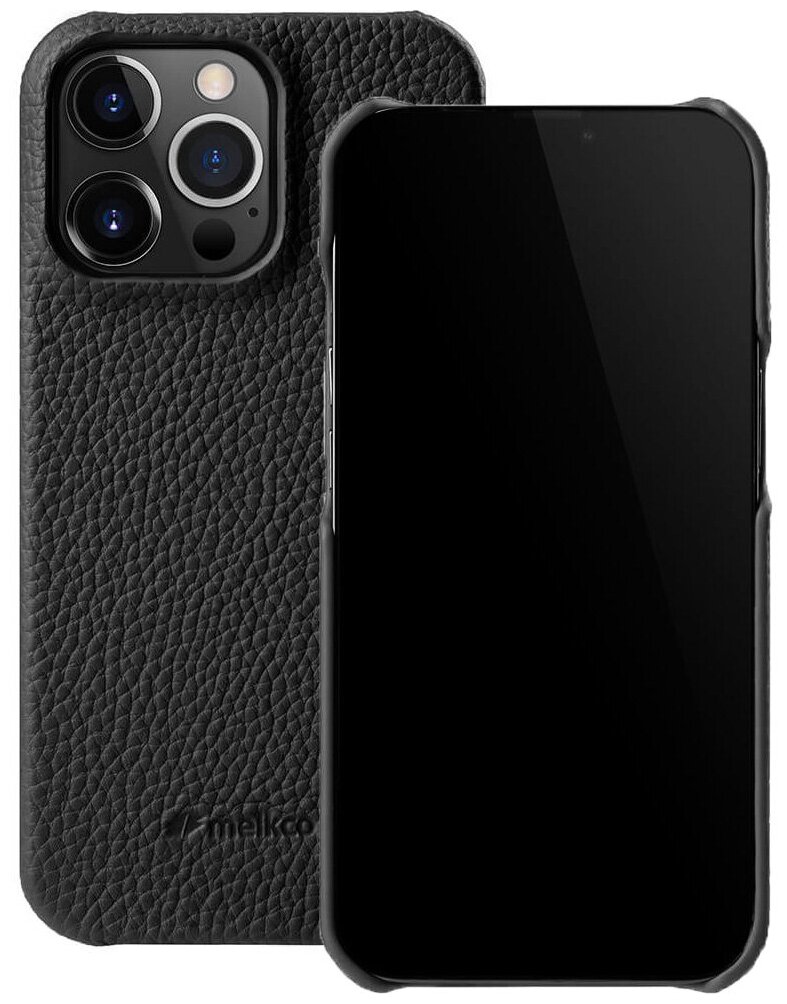 Кожаный чехол накладка Melkco Snap Cover для iPhone 15 Pro Max, черный