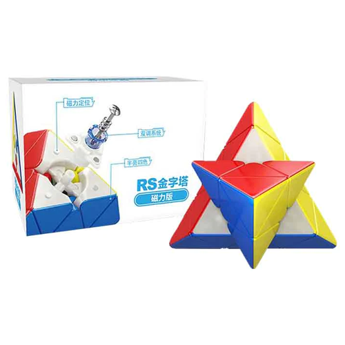 Головоломка тетраэдр пирамидка магнитная MoYu RS Pyraminx Magnetic, color головоломка пирамидка магнитная shengshou 2x2 pyraminx mr m magnetic color