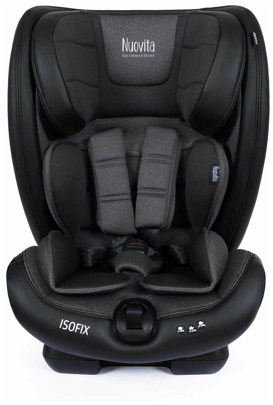 Автокресло детское с креплением Isofix Nuovita Maczione N123i-1/Группа: 1/2/3 – от 9 месяцев до 12 лет, вес 9-36 кг (Nero/Чёрный)