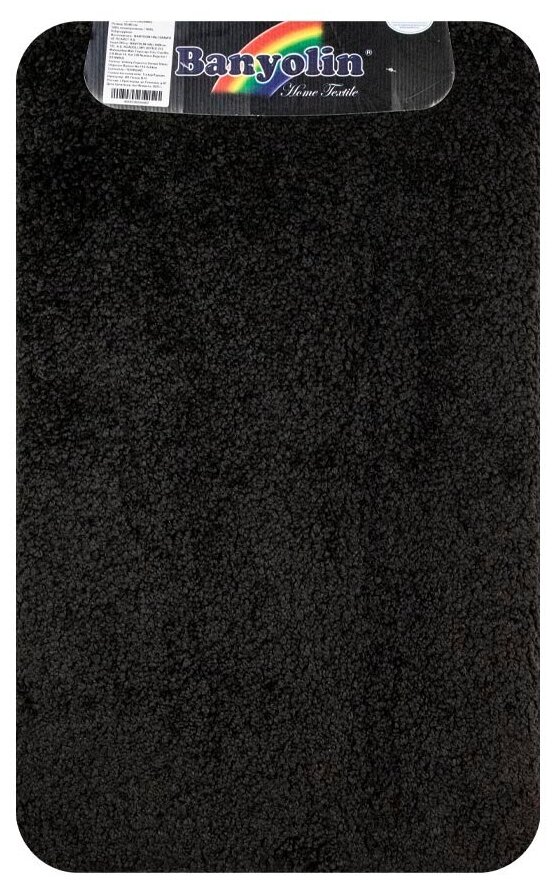 Коврик в ванную санакс SHAGGY ECO одинарный, чёрный, 50х 80 см, 100% полиэстер, ворс 20 мм