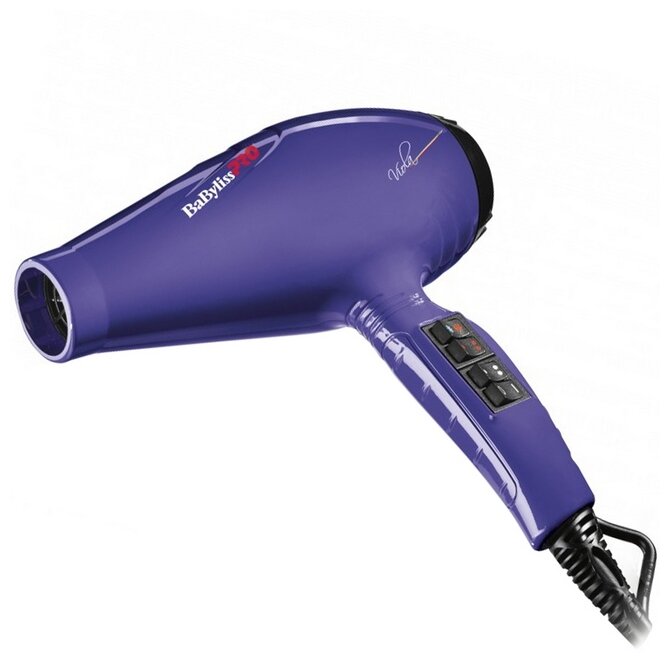 Фен BaByliss Pro LUMINOSO фиолетовый, 2100Вт, 2 насадки - фотография № 4