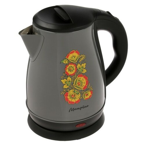 Чайник электрический Матрёна MA-003 металл 17 л 1500 Вт серый с рисунком Хохлома 173000₽