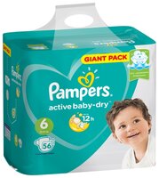 Pampers подгузники Active Baby-Dry 6 (13-18 кг) 56 шт.