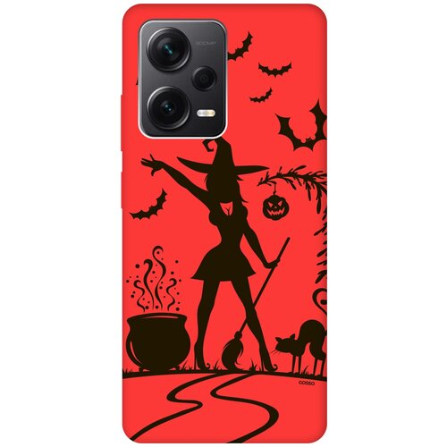 Силиконовый чехол на Xiaomi Redmi Note 12 Pro, Note 12 Pro+, Note 12 Explorer Edition Silky Touch Premium с принтом Witch and Boiler красный матовый soft touch силиконовый чехол на xiaomi redmi note 12 сяоми редми ноут 12 с 3d принтом gucci stickers черный